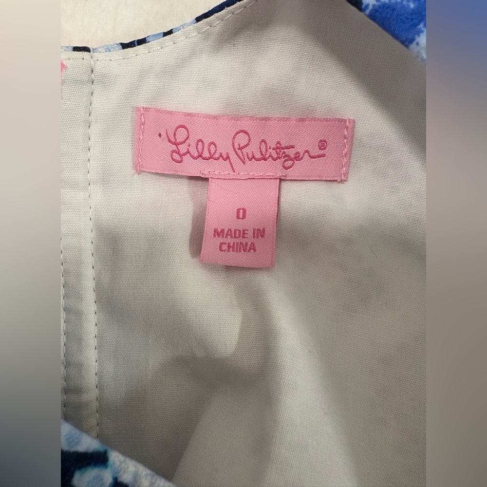 Lilly Pulitzer Mila Stretch Shift Mini Dress Deep Indigo Size 0 - Picture 8 of 8